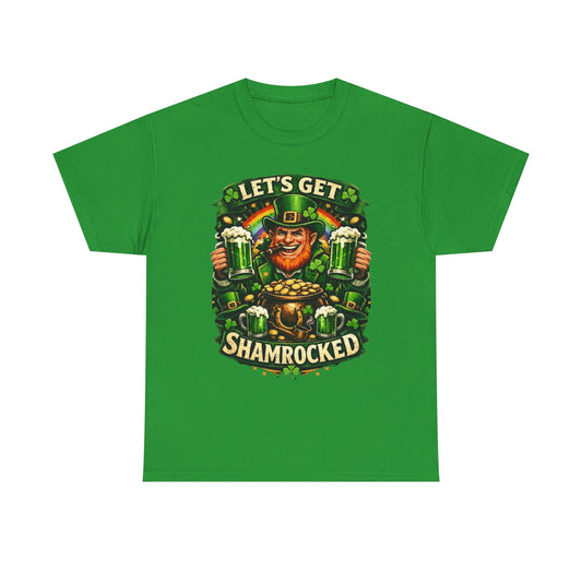 Lets Get Shamrocked T-Shirt | Leprechaun Beer St. Patrick's Day Tee