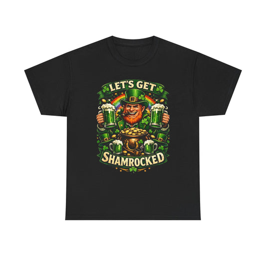 Lets Get Shamrocked T-Shirt | Leprechaun Beer St. Patrick's Day Tee